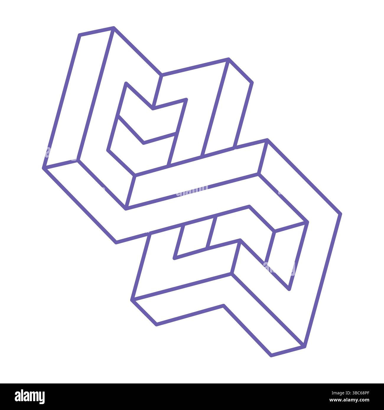 Impossible shapes. Sacred geometry figure. Optical illusion. Abstract ...