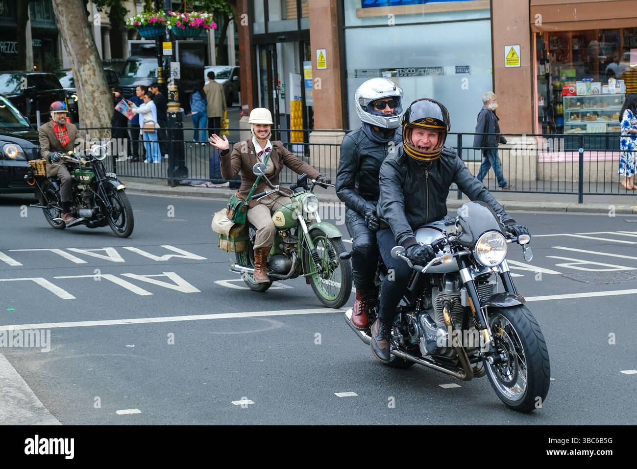 London, UK. 18th May, 2025. Around 600 riders on classic and vintage ...