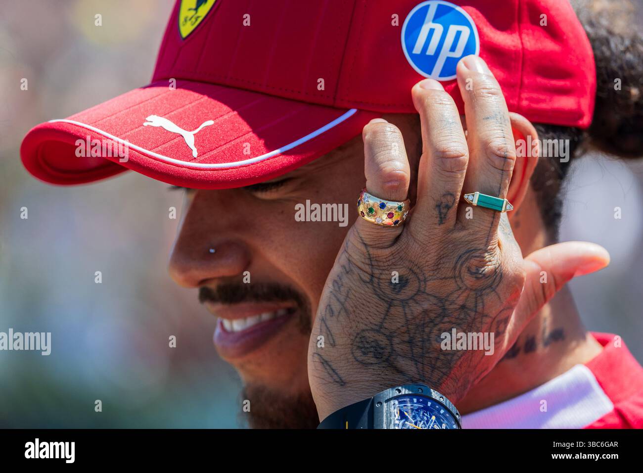Autodromo Enzo e Dino Ferrari, Imola, Italy.18.May.2025; Lewis Hamilton of Great Britain and Scuderia Ferrari during Formula One Emilia Romagna Grand Prix Credit: Jay Hirano/AFLO/Alamy Live News Stock Photo