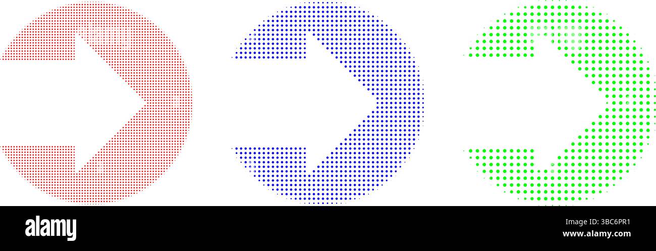 colorful arrows in halftone circle. Vector illustration Stock Vector