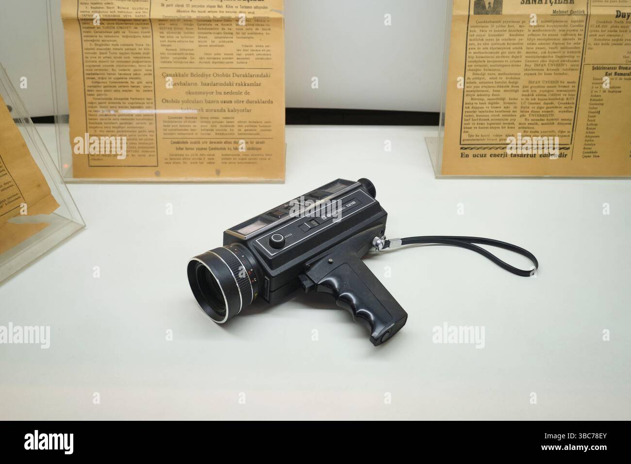 An old Bell and Howell 1218 handheld movie film camera. At the City Museum and Archive in Canakkale, Turkey. Stock Photo