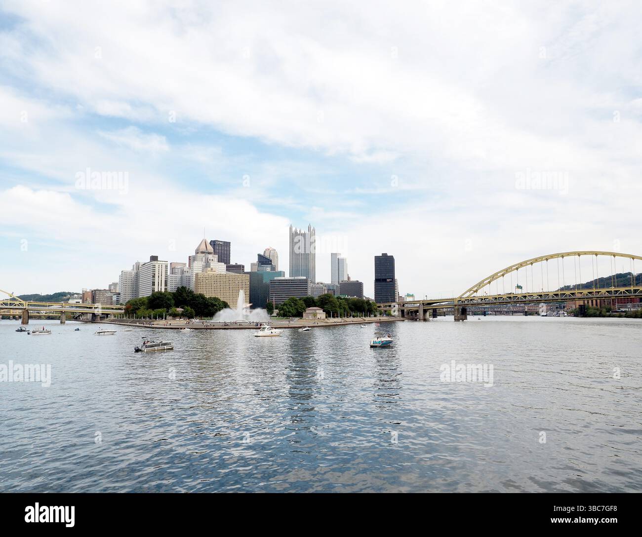 Pittsburgh, USA - 01 October 2021 - The city skyline of Pittsburgh, the second largest city of Pennsylvania. Stock Photo