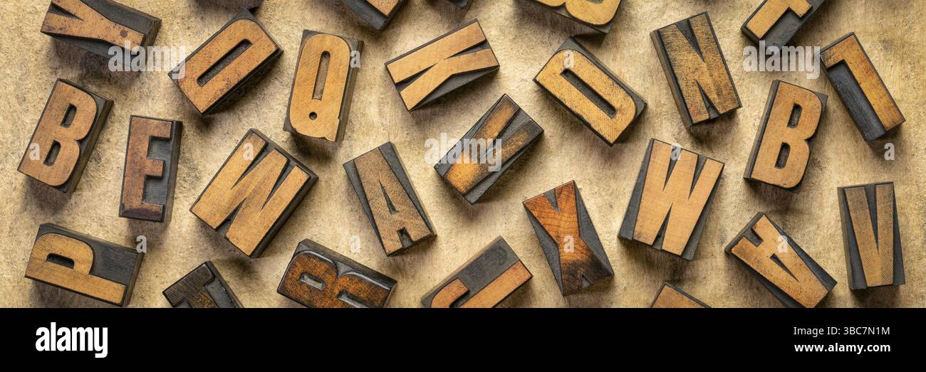 Random letters overhead background - vintage letterpress wood type of ...