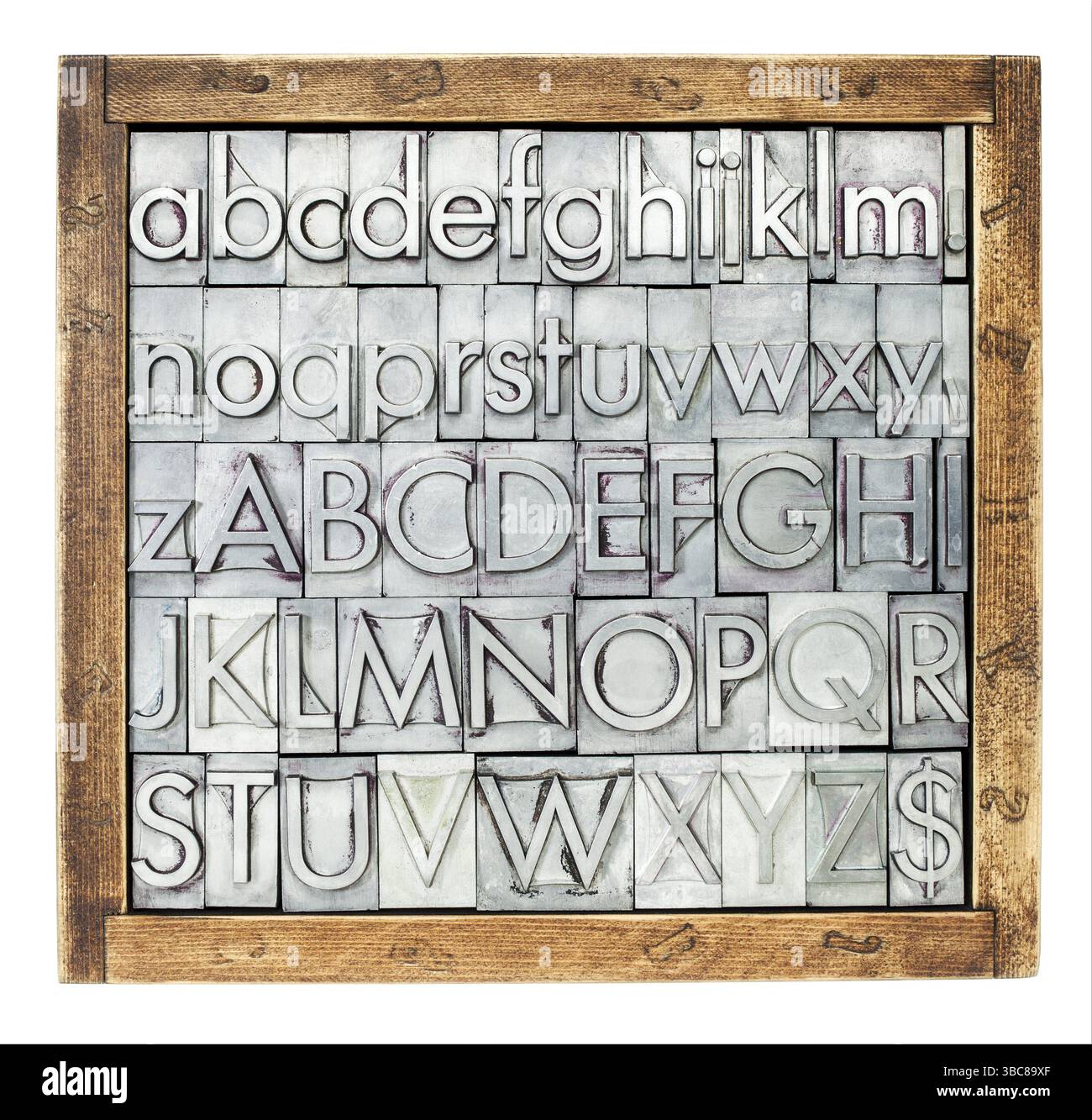 Lowercase and uppercase English alphabet - vintage metal letterpress ...