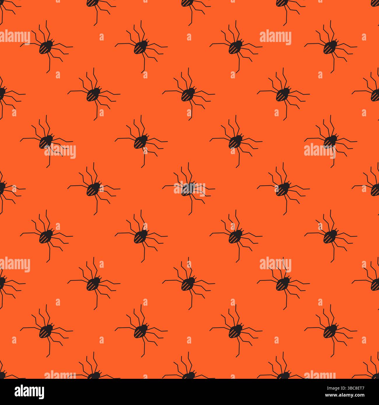 Minimal Halloween background with spiders. Seamless pattern Stock Vector