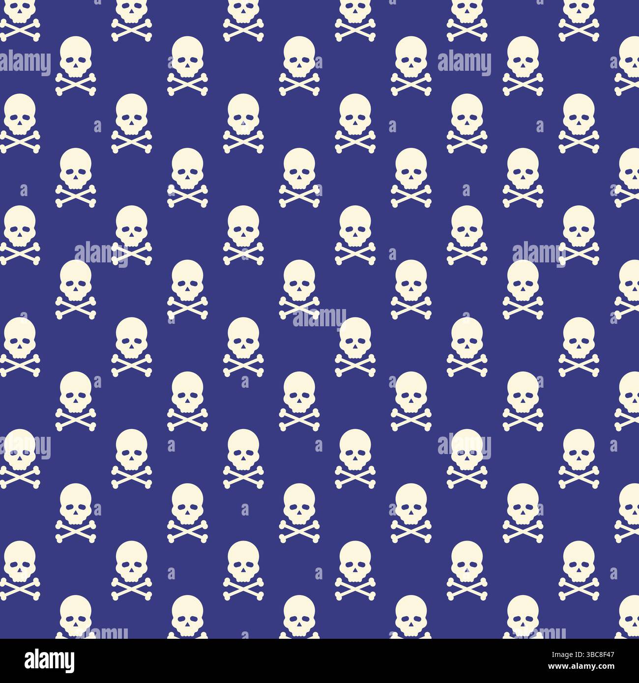 Minimal Halloween background with skulls and crossbones. Seamless pattern Stock Vector