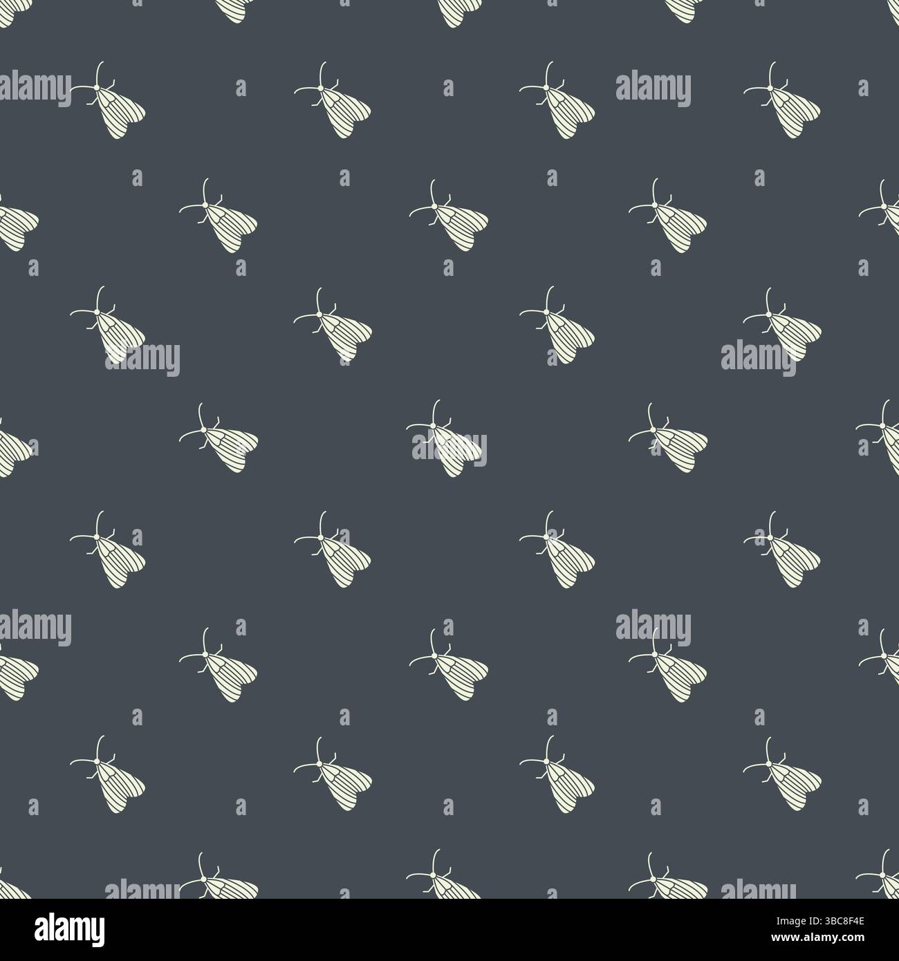 Minimal Halloween background with Butterfly moth. Seamless pattern Stock Vector