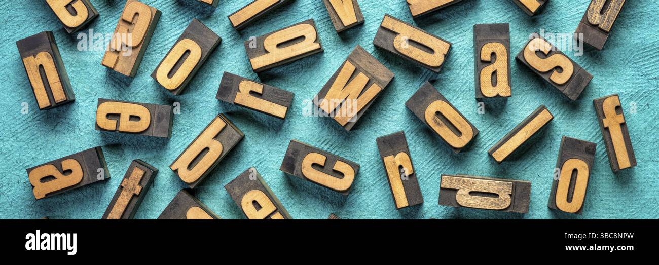Random letters overhead background - vintage letterpress wood type ...