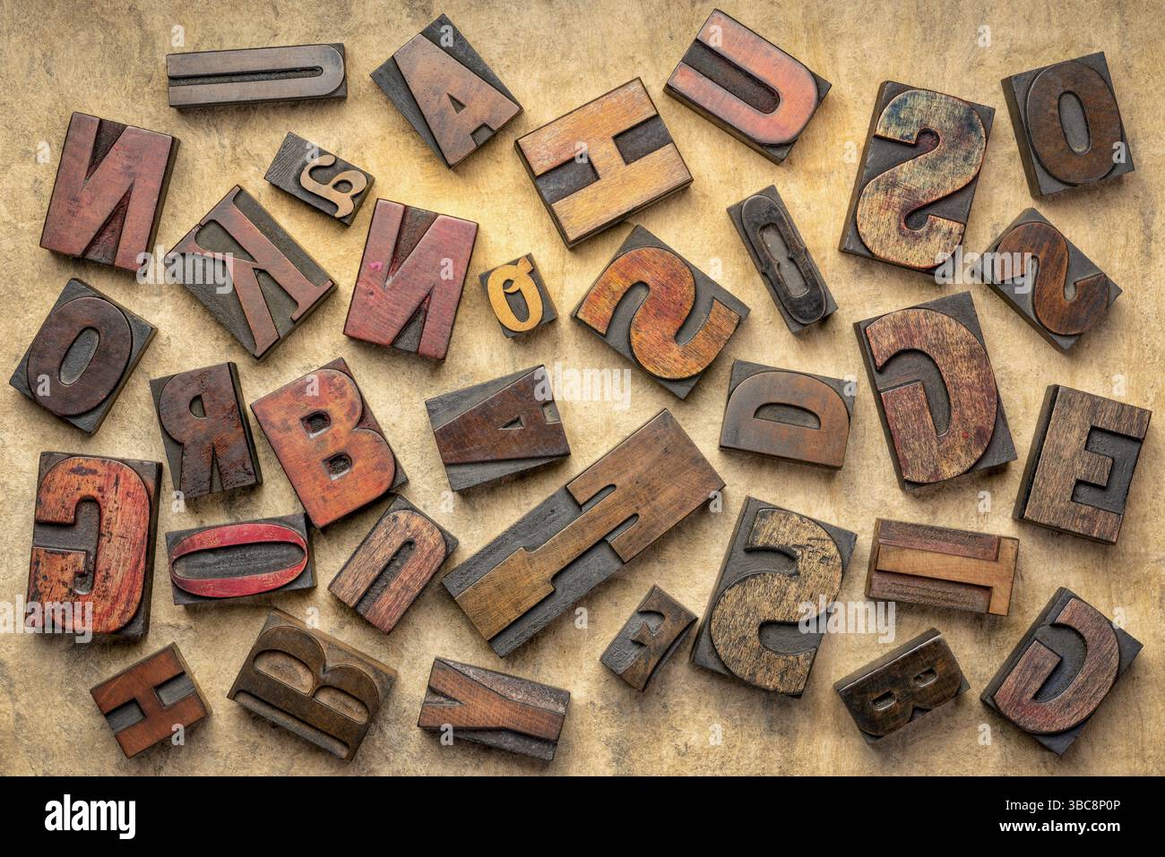 Random letters overhead background - vintage letterpress wood type of ...
