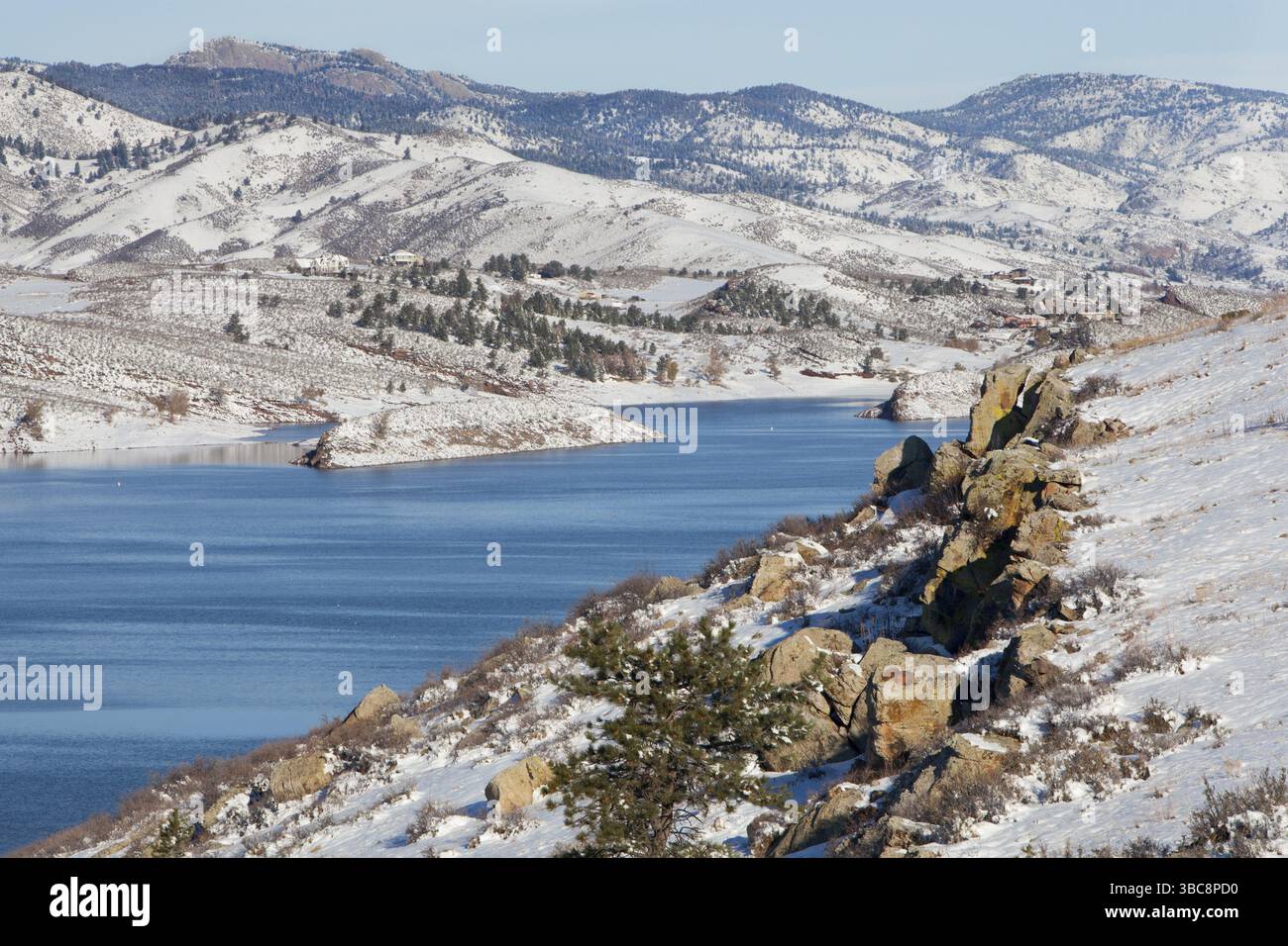 Horsetooth REservoir in Fort Collins, Colorado with a view of Lory ...