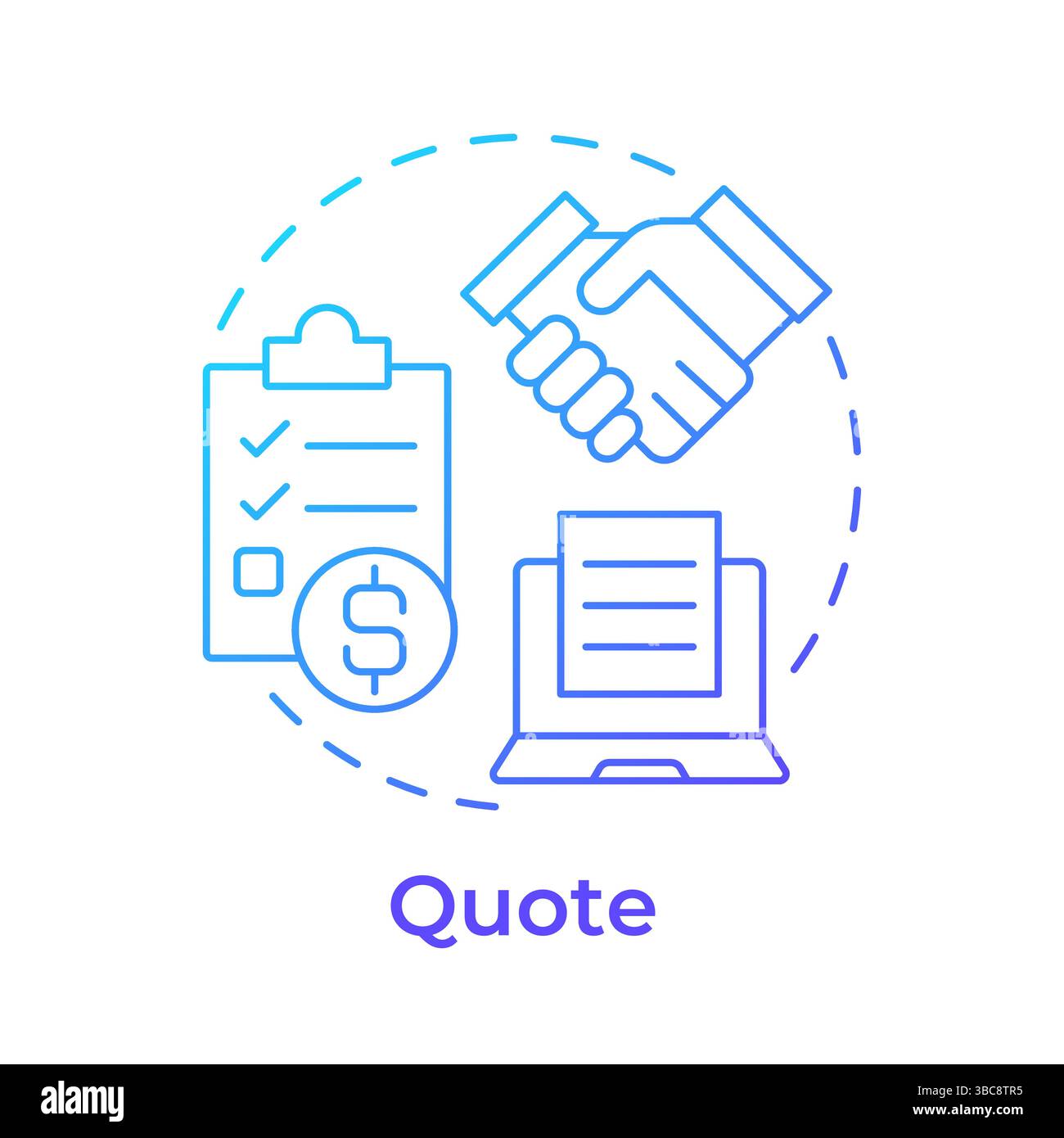 Quote blue gradient concept icon Stock Vector