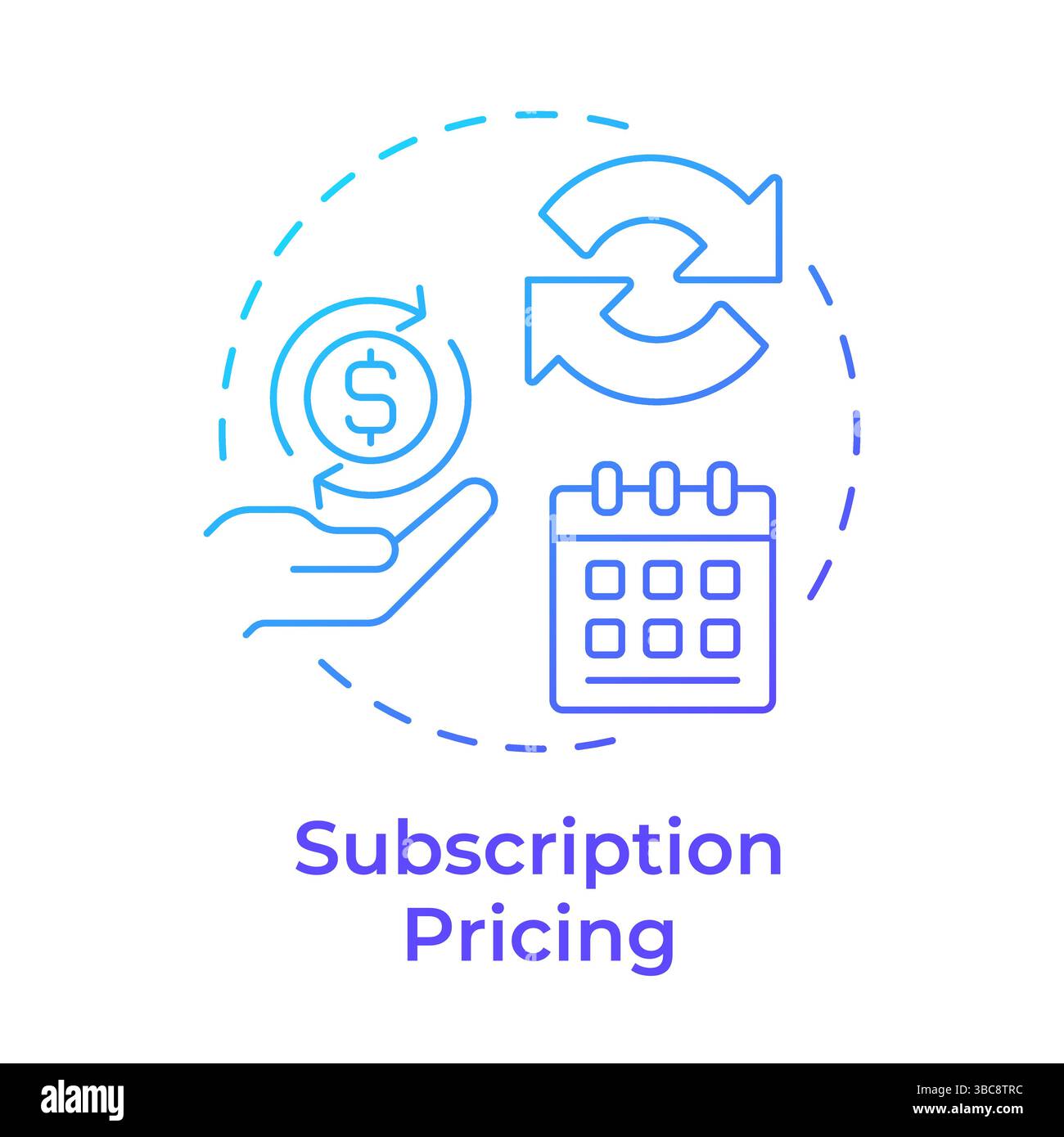 Subscription pricing blue gradient concept icon Stock Vector