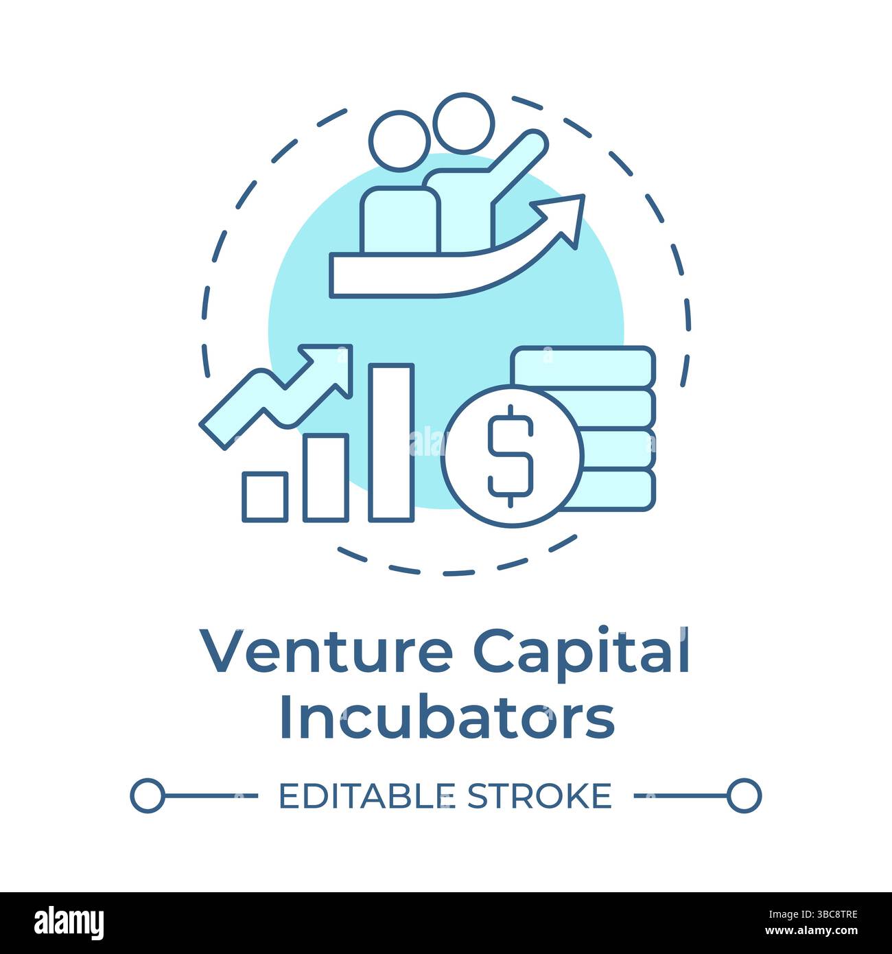 Venture capital incubators soft blue concept icon Stock Vector