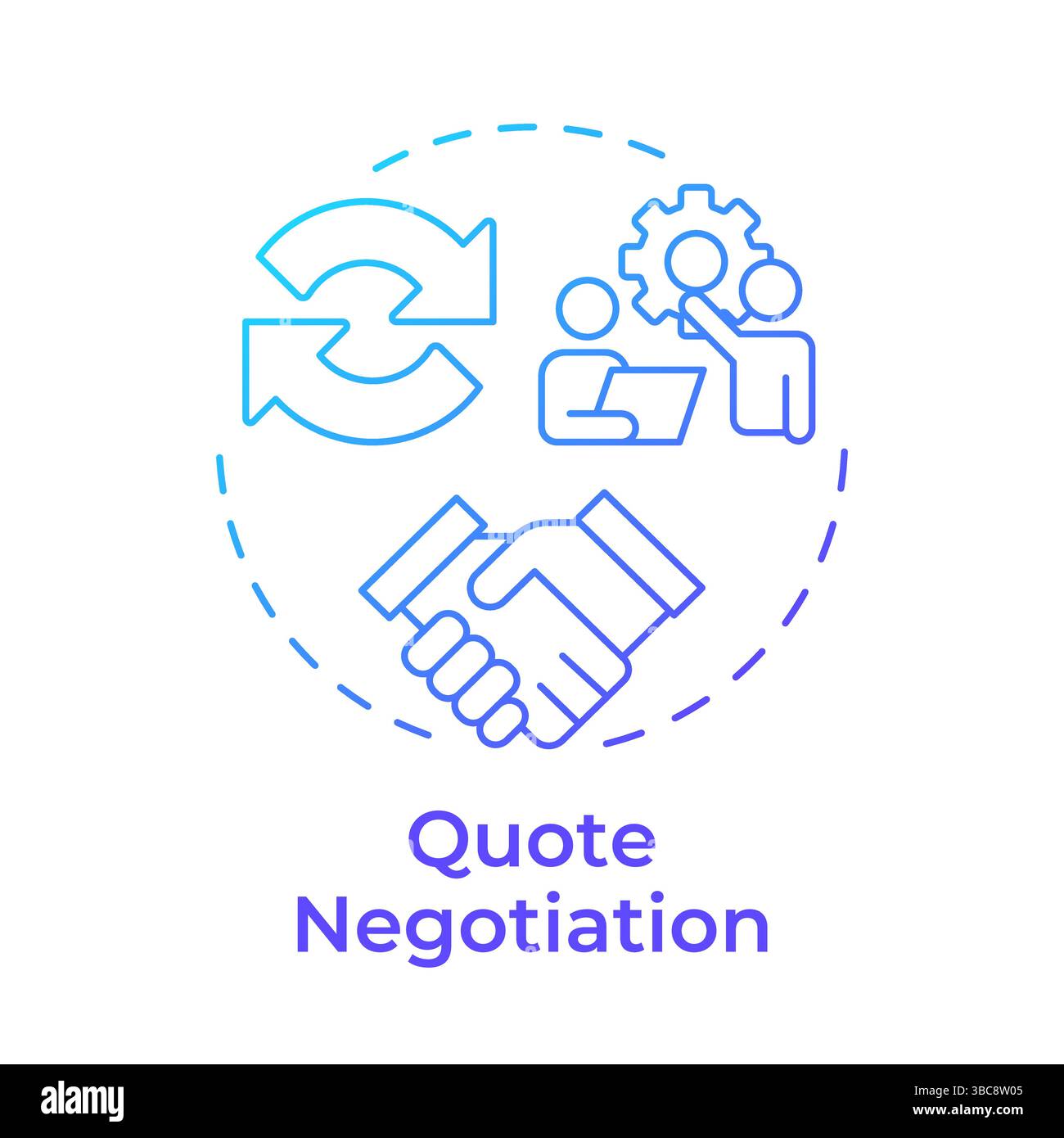 Quote negotiation blue gradient concept icon Stock Vector