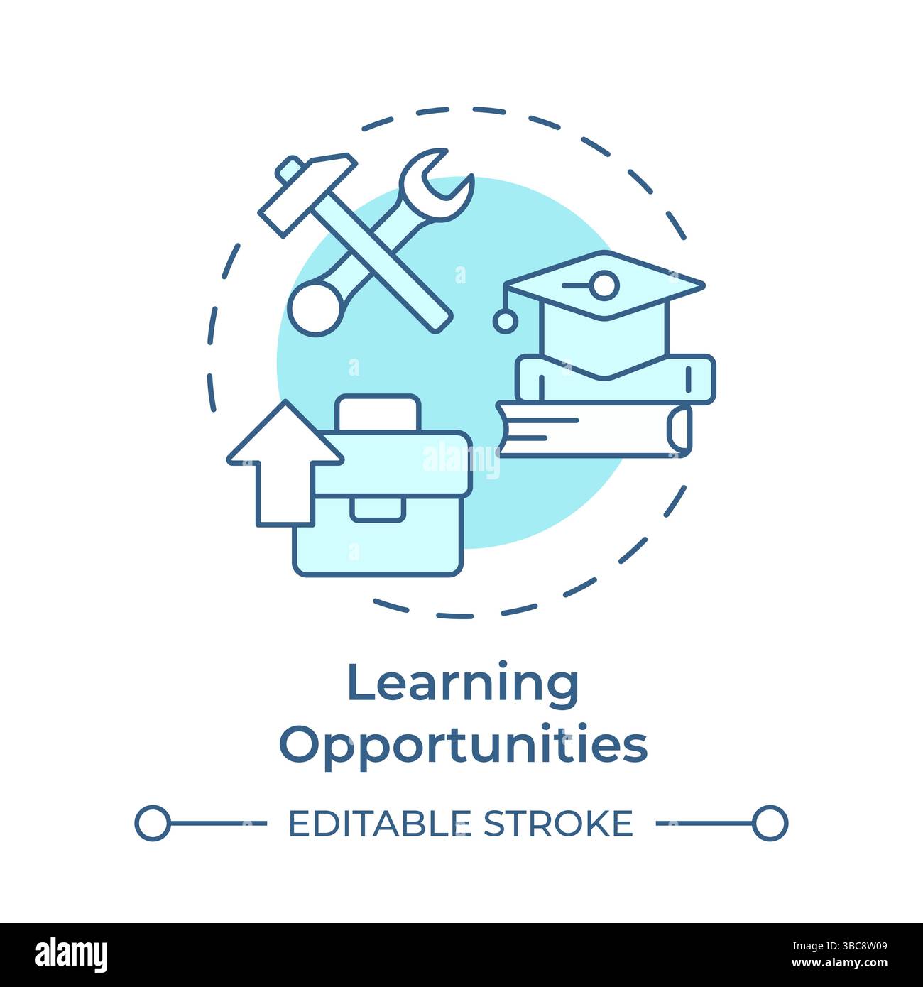 Learning opportunities soft blue concept icon Stock Vector