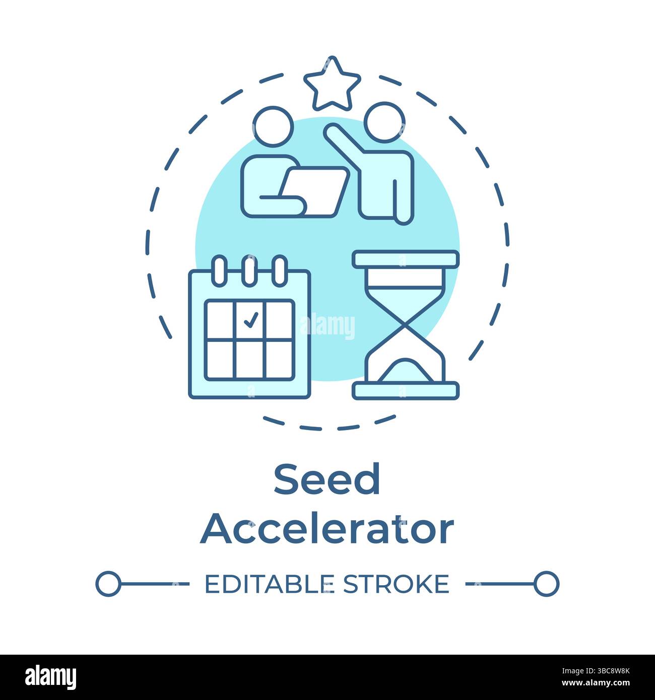 Seed accelerator soft blue concept icon Stock Vector