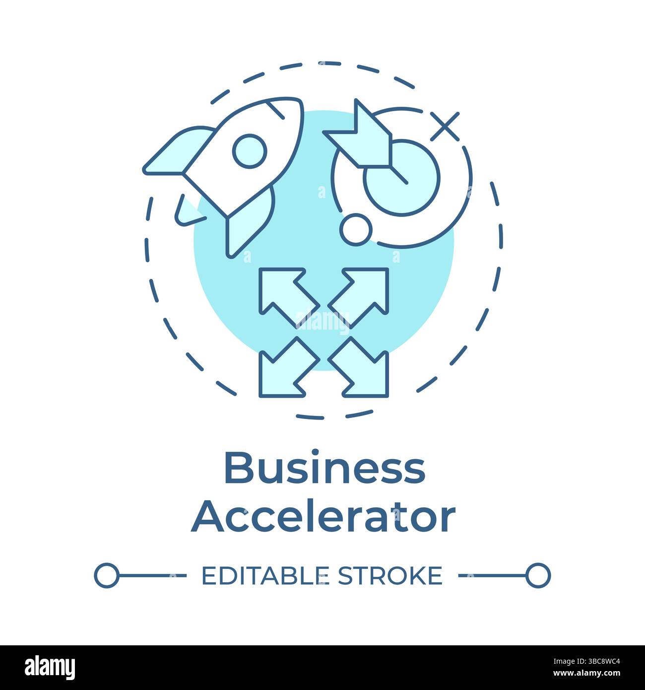Business accelerator soft blue concept icon Stock Vector