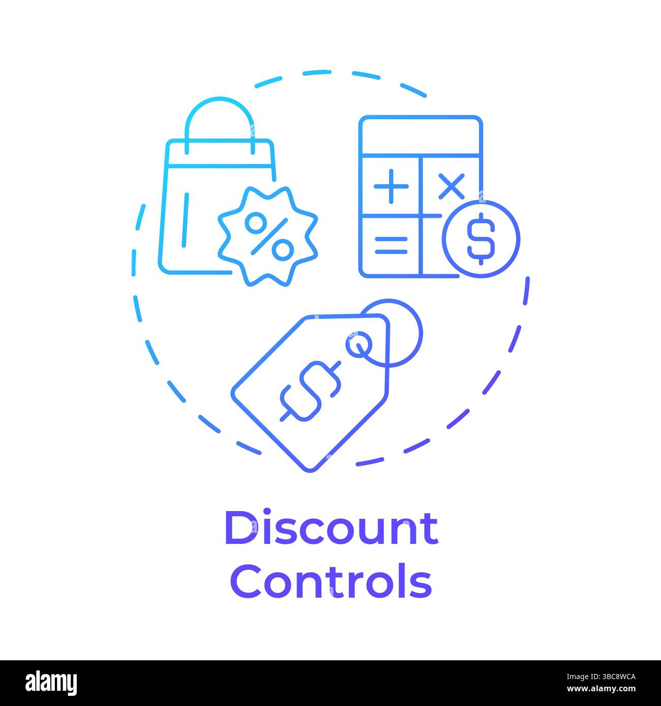 Discount controls blue gradient concept icon Stock Vector