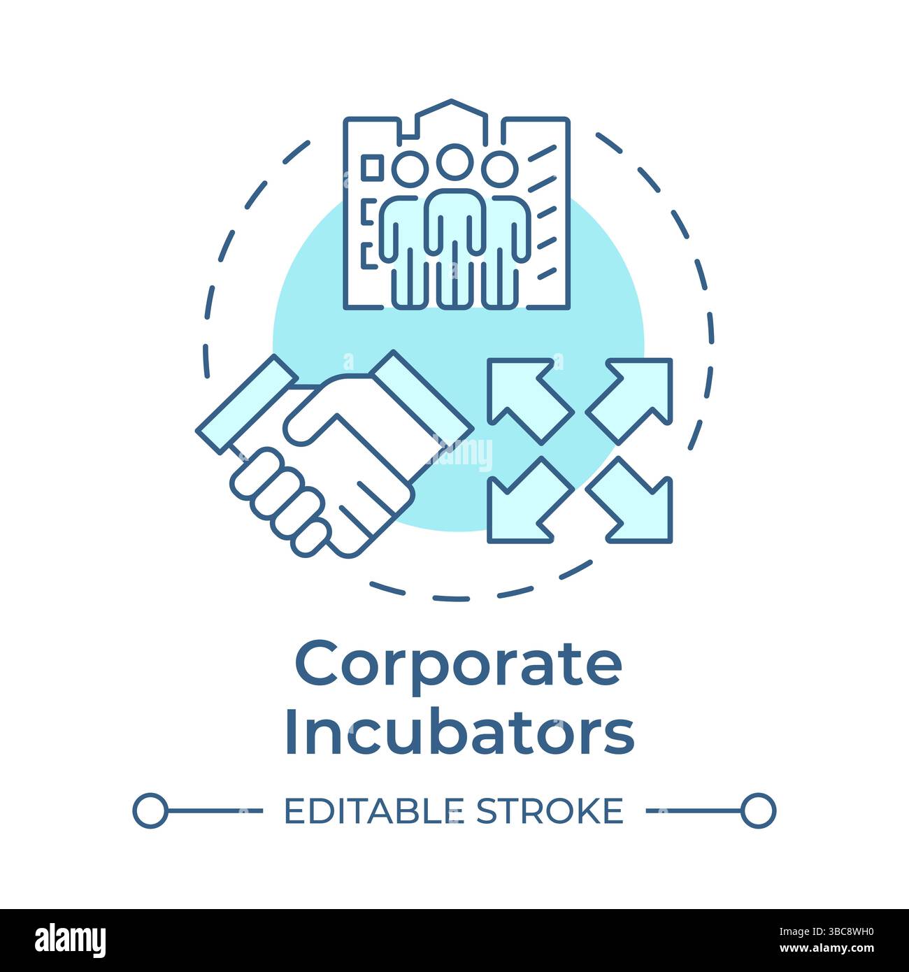 Corporate incubators soft blue concept icon Stock Vector
