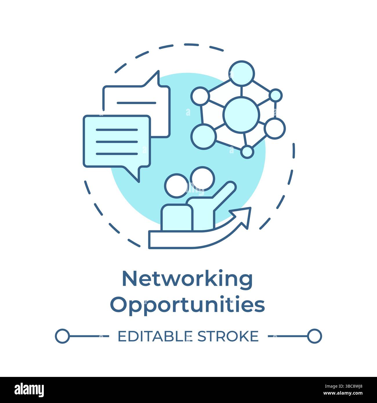 Networking opportunities soft blue concept icon Stock Vector