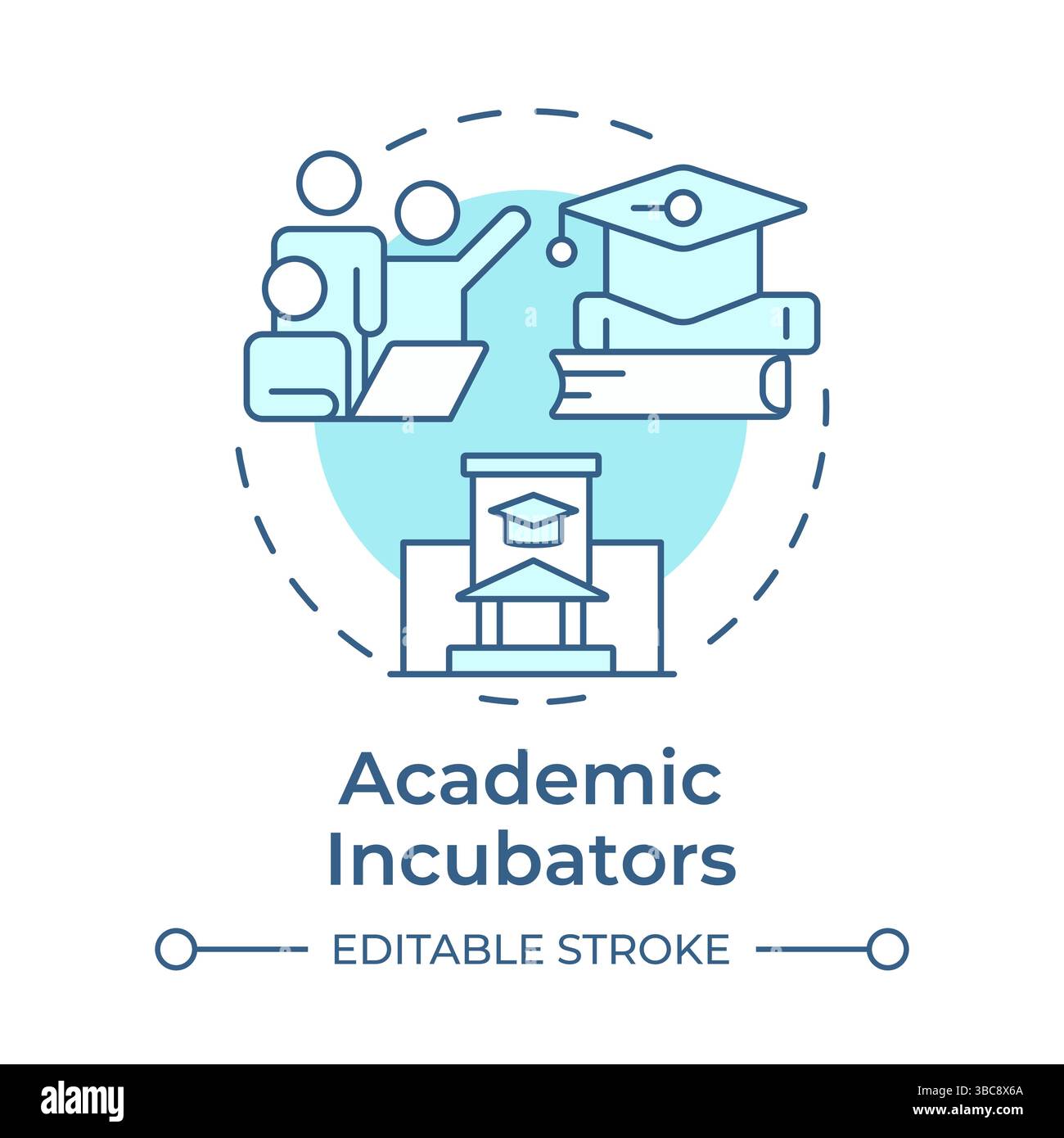 Academic incubators soft blue concept icon Stock Vector