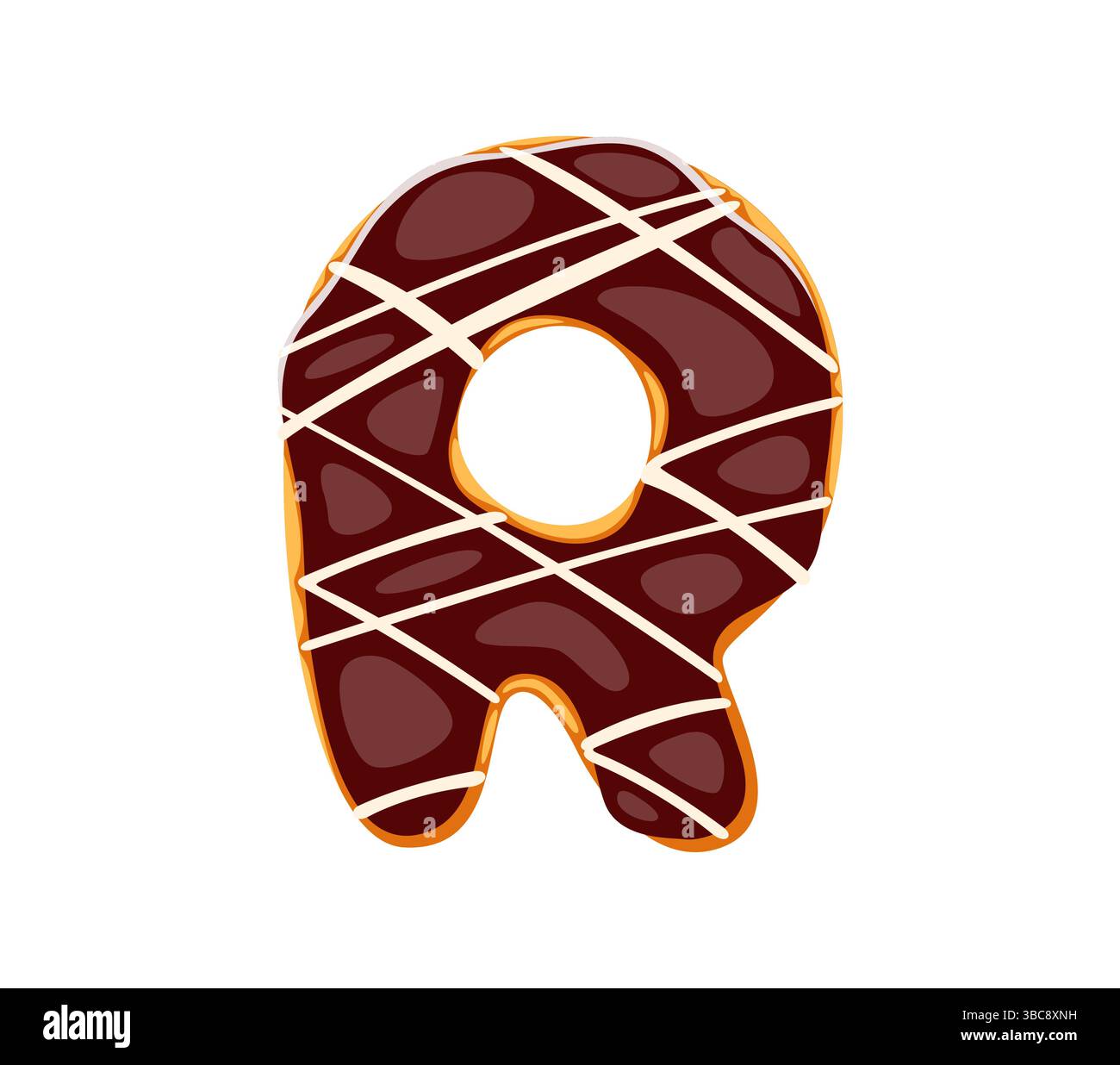 Sweet dessert font chocolate biscuit letter R. Sweet type element ...