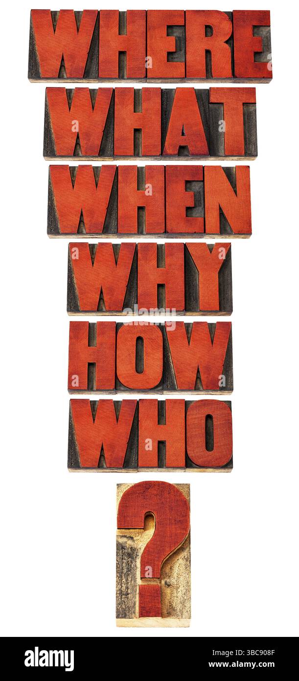 Who, what, where, when, why, how questions - brainstorming or decision ...
