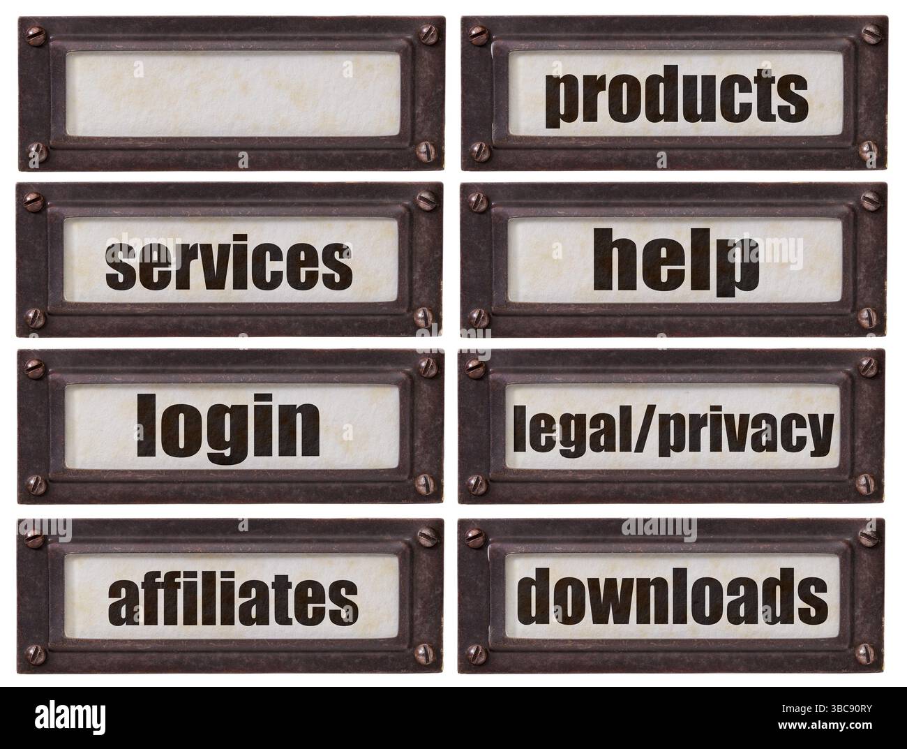 Set of words related to a design of a commercial website - file cabinet ...