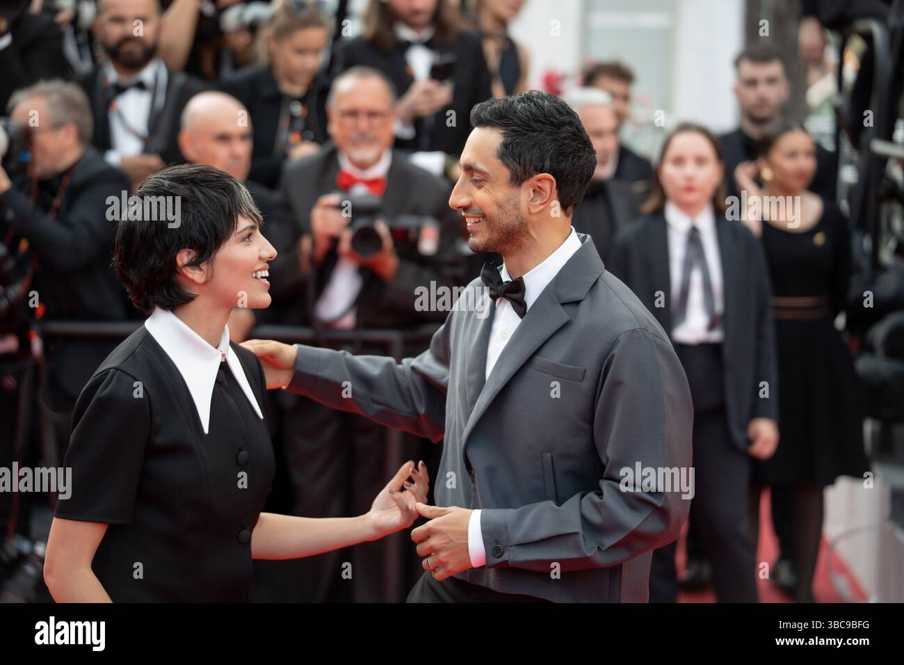 Fatima Farheen Mirza and Riz Ahmed attend the ''The Phoenician Scheme ...