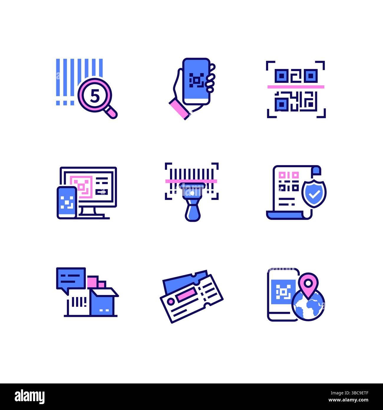 Ticket check in barcode reader Stock Vector Images - Alamy