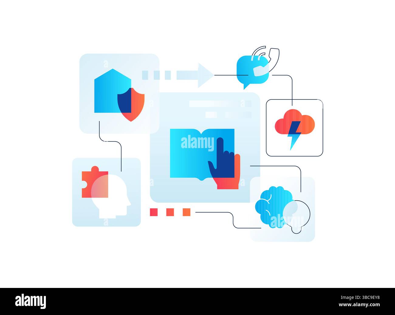 Smart solutions and ideas - flat design style illustration Stock Vector
