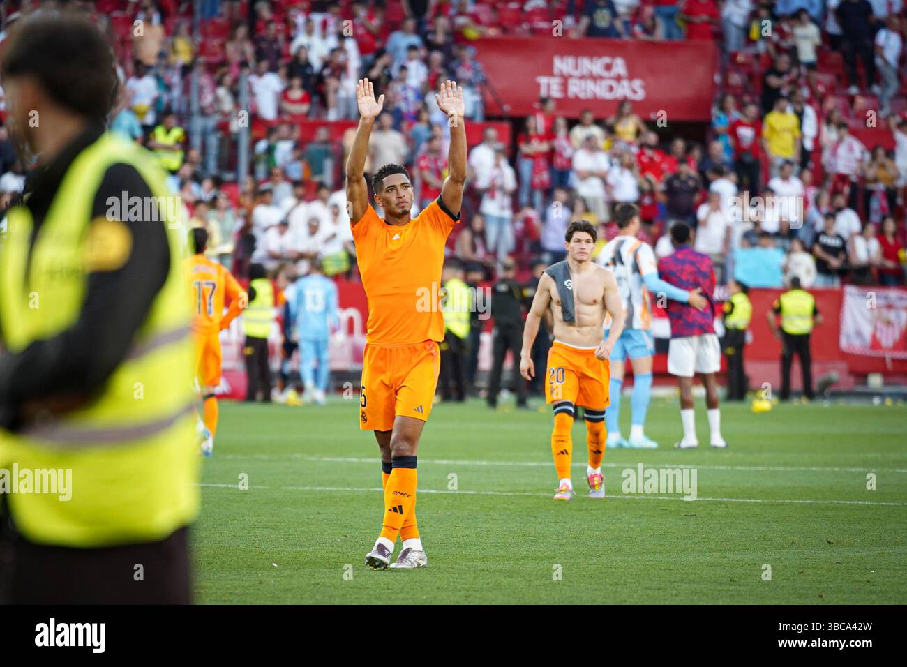 Jude Bellingham (Real Madrid) during LaLiga match between Sevilla FC and Real Madrid, at Sanchez Pizjuan stadium on May 18, 2025 in Seville, Stock Photo