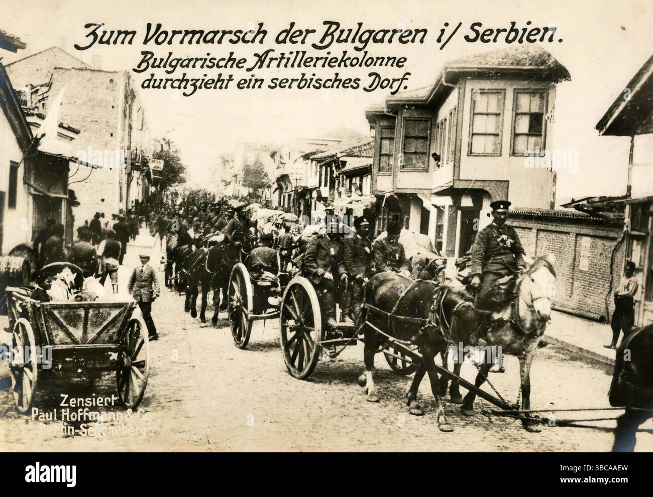 Zum Vormarsch Der Bulgaren In Serbien Bulgarrische Artilleriekolonne zum-vormarsch-der-bulgaren-in-serbien-bulgarrische-artilleriekolonne