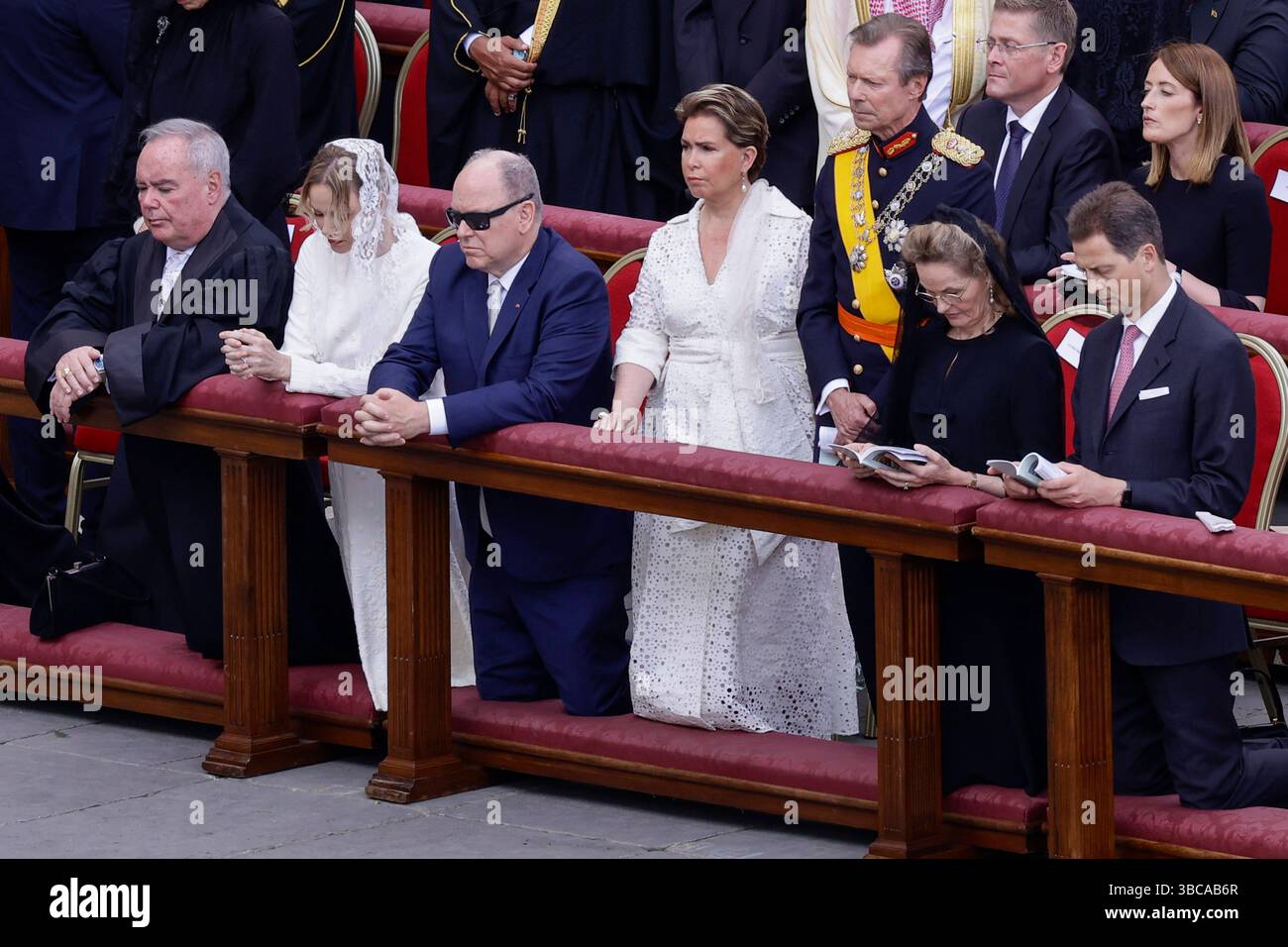 Holy Mass for the Beginning of the Pontificate of Pope Leo XIV Prince Albert II of Monaco, and his wife Princess Charlene of Monaco, Henri, Grand Duke of Luxembourg and his wife Maria Teresa, During a Holy Mass for the Beginning of the Pontificate of Pope Leo XIV, in St Peter s square in The Vatican on May 18, 2025  BPH0515A Copyright: xAntonioxBalascox Stock Photo