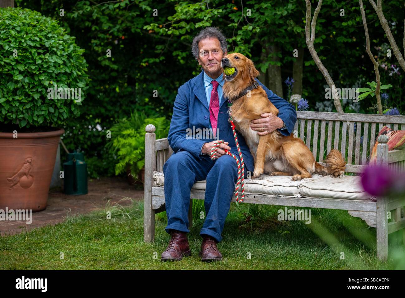 Stephen Colfer Rhs London, UK. 19 May 2025. Monty Don and dog Ned in the RHS and BBC Radio ...