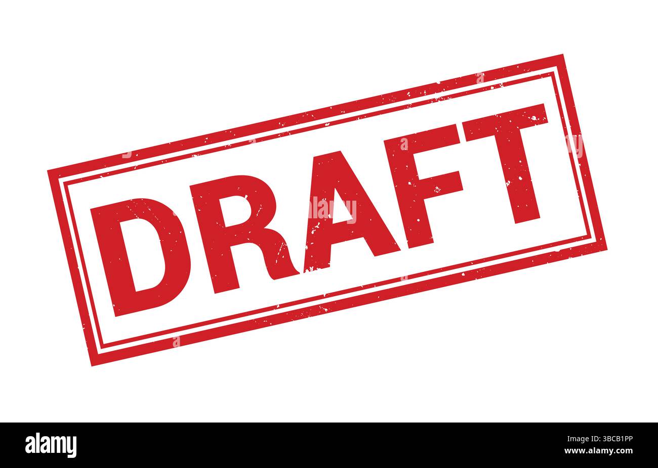draft stamp, draft sign on red ink, draft vector, draft label, draft sticker on white background Stock Vector