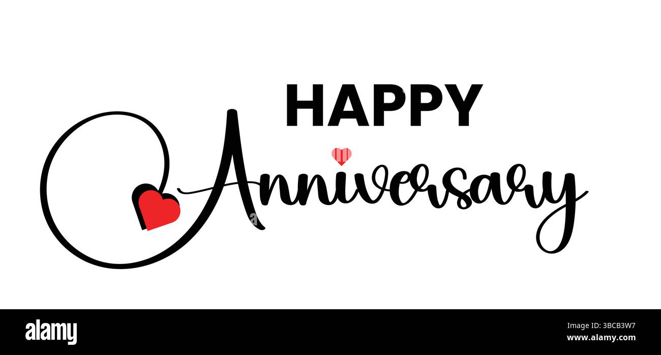 Happy Anniversary Calligraphic Inscription. Calligraphic Lettering ...