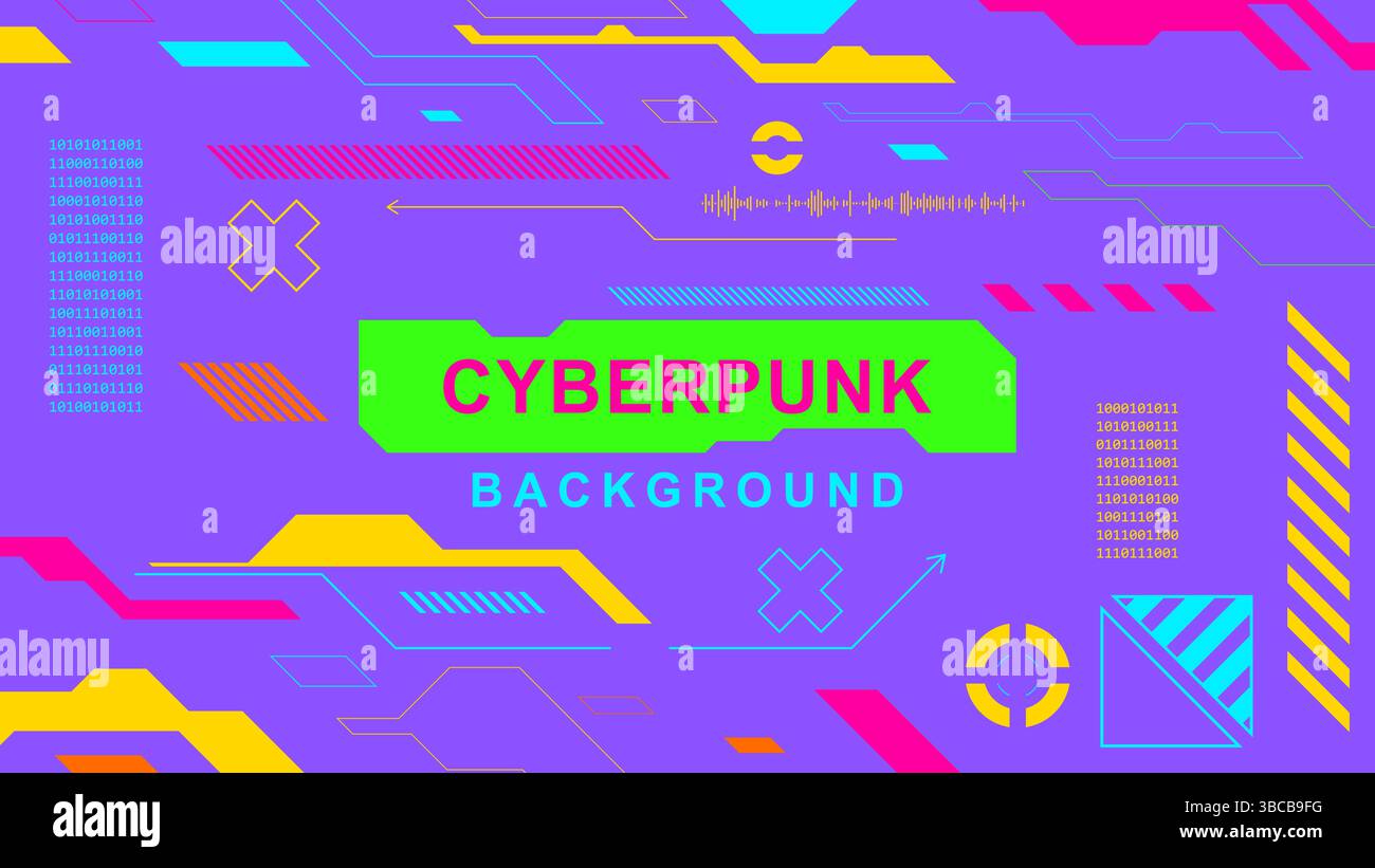 Cyberpunk Futuristic Background Tech Circuit Design EPS10 Stock Vector ...