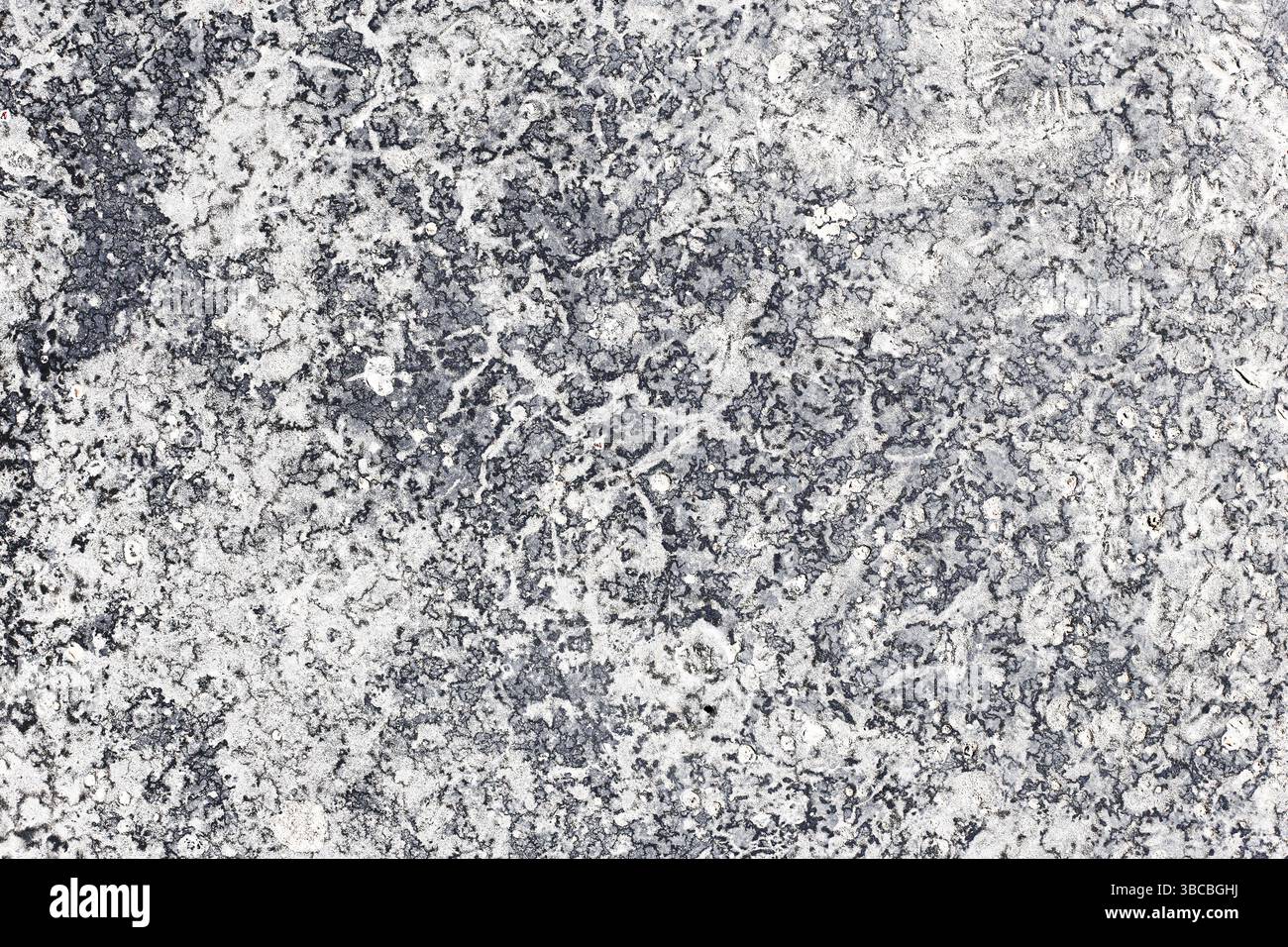 Stone granite texture background. Abstract grey and white rough surface. Natural stone pattern closeup. Hard rock for construction. Grunge backdrop. Stock Photo