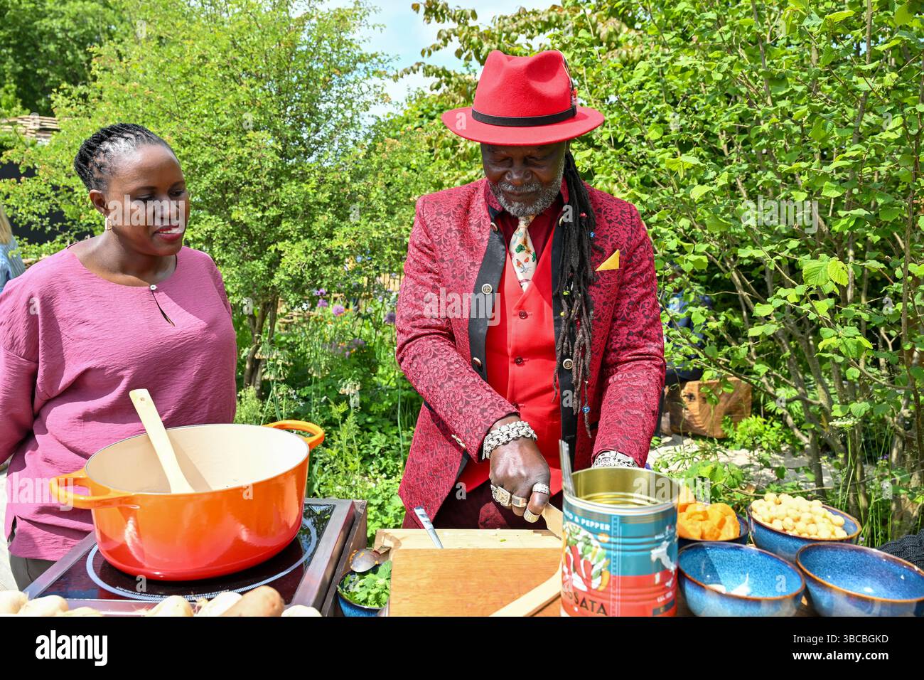 London, UK. 19th May, 2025. Levi Roots cooks at the Garden of the ...