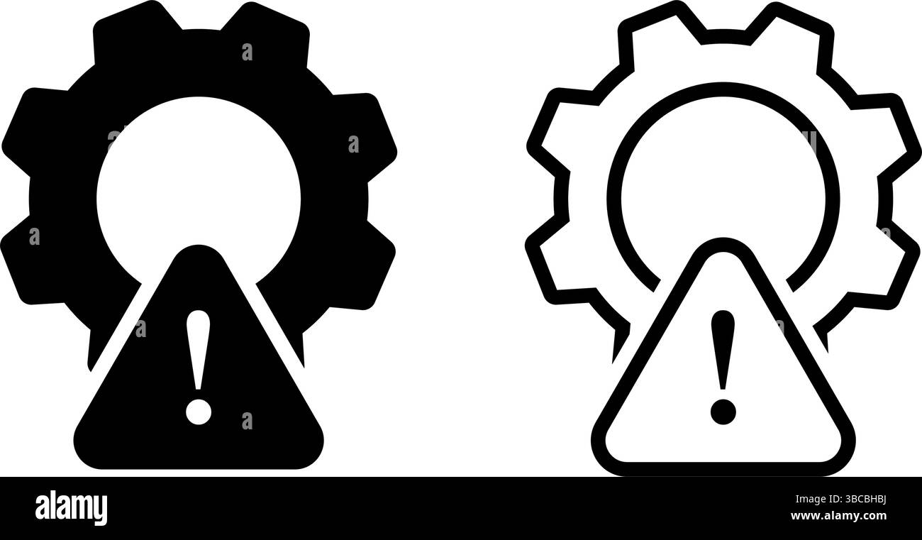 Gear attention icon. Crisis management. Technical problem Stock Vector ...
