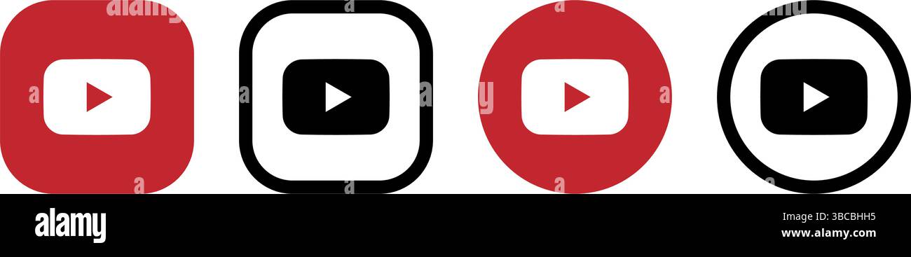 Youtube icon symbol set simple design Stock Vector Image & Art - Alamy