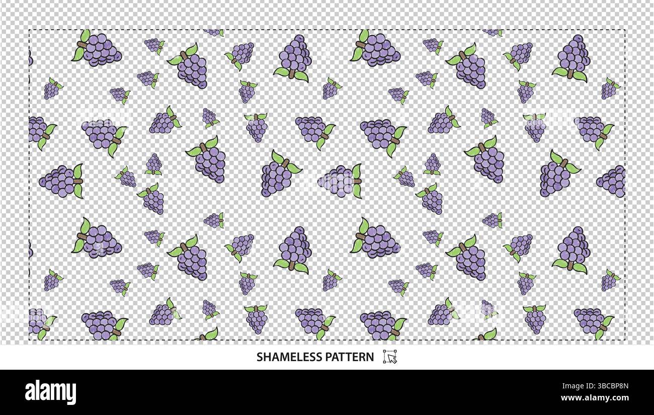 Purple Grape Fruit Seamless Pattern Background Design for Wine or Vineyard Themed Projects Stock Vector