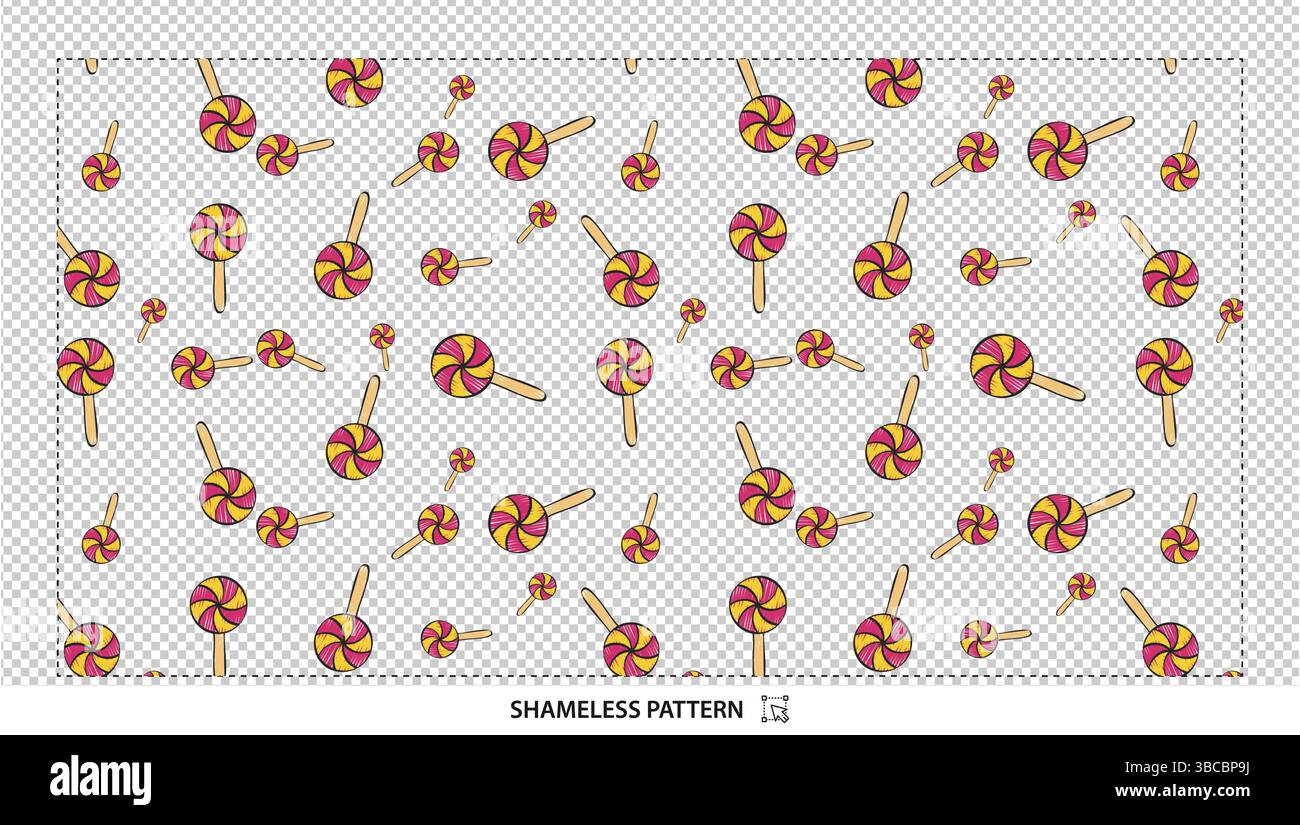 Swirl Lollipop Candy Seamless Pattern for Sweet Themed Fabric and Party Decor Stock Vector