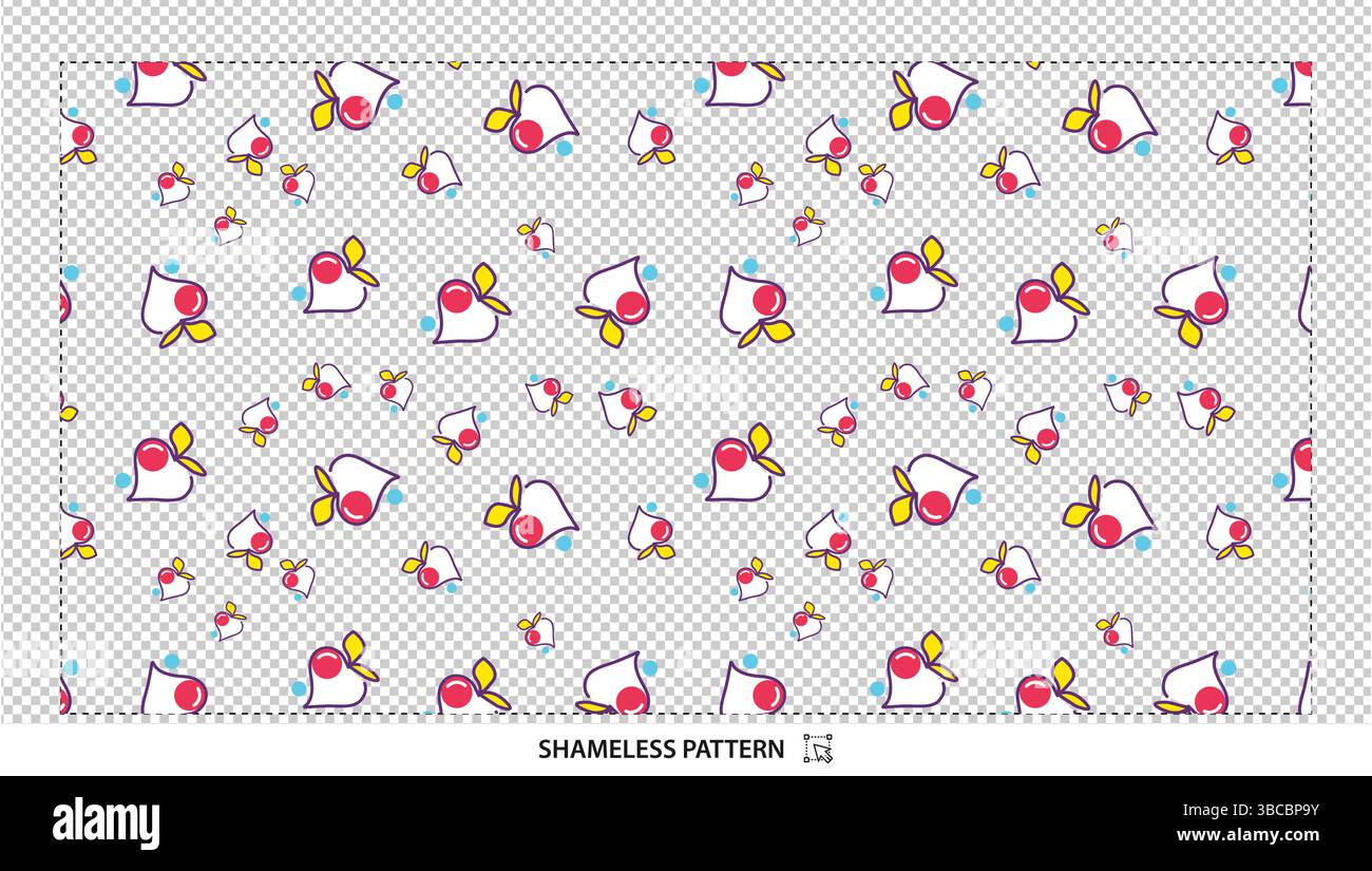 Pop Art Abstract Seamless Pattern with Red Dots and Yellow Elements Stock Vector