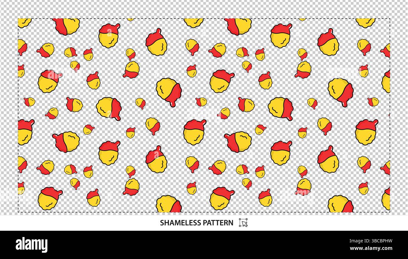 Bright Yellow and Red Acorn Nut Seamless Pattern for Autumn Fabric and ...