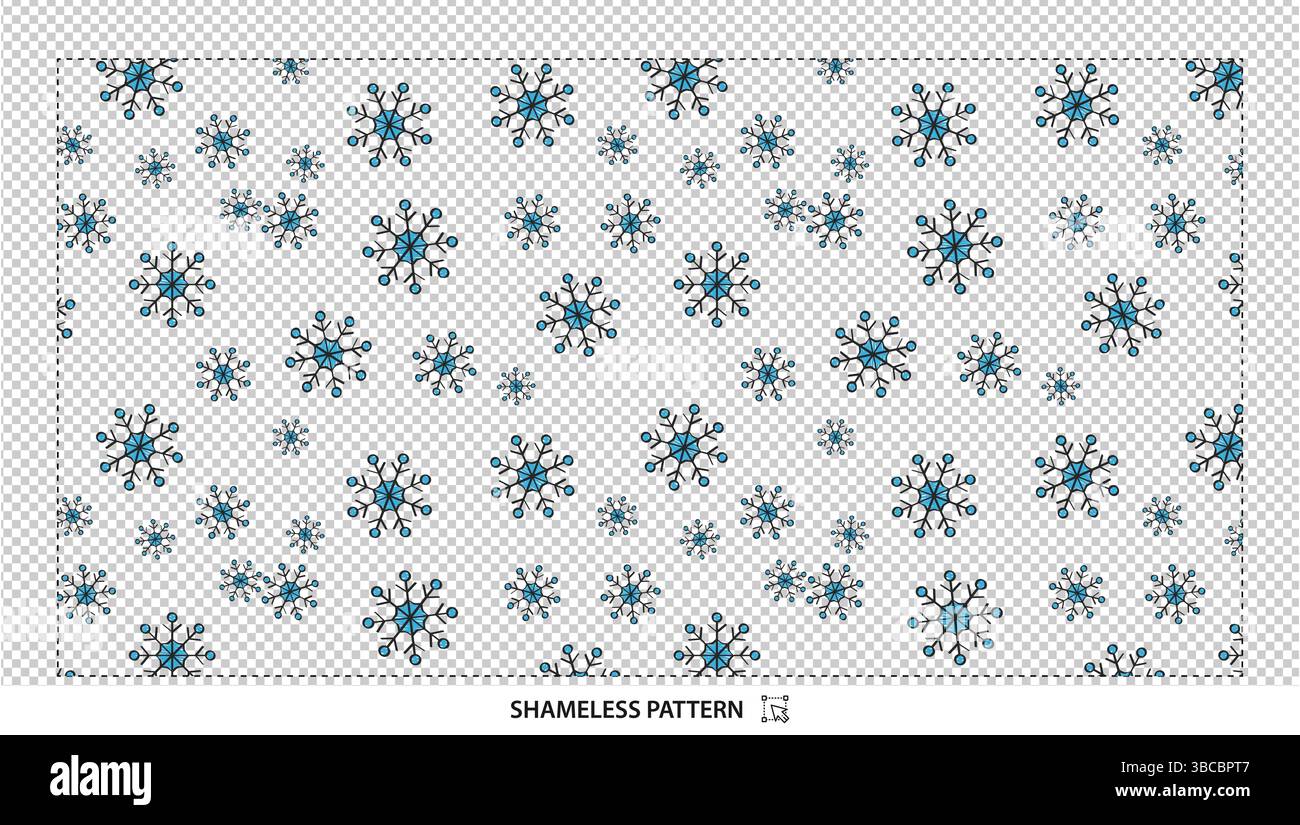 Seamless Blue Snowflake Winter Holiday Christmas Digital Pattern Background Stock Vector