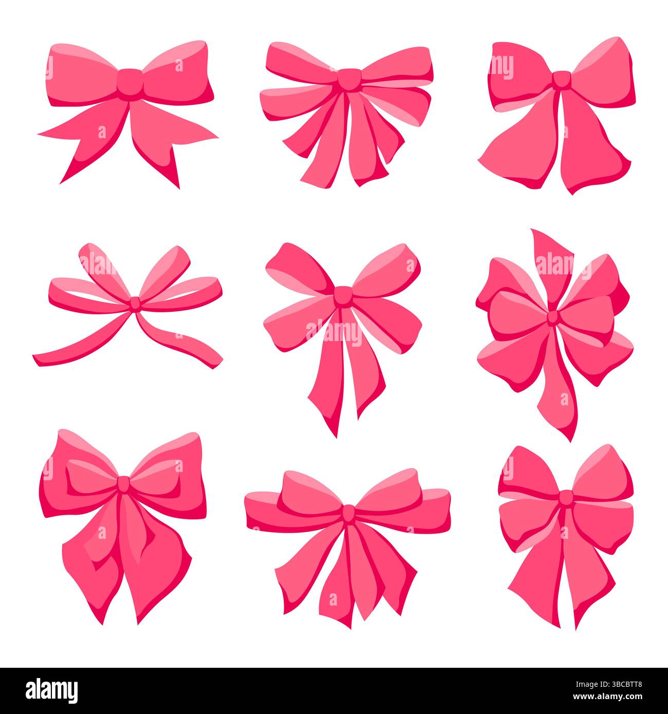 Satin bow illustration. Ribbon with knot for gift card and design Stock ...
