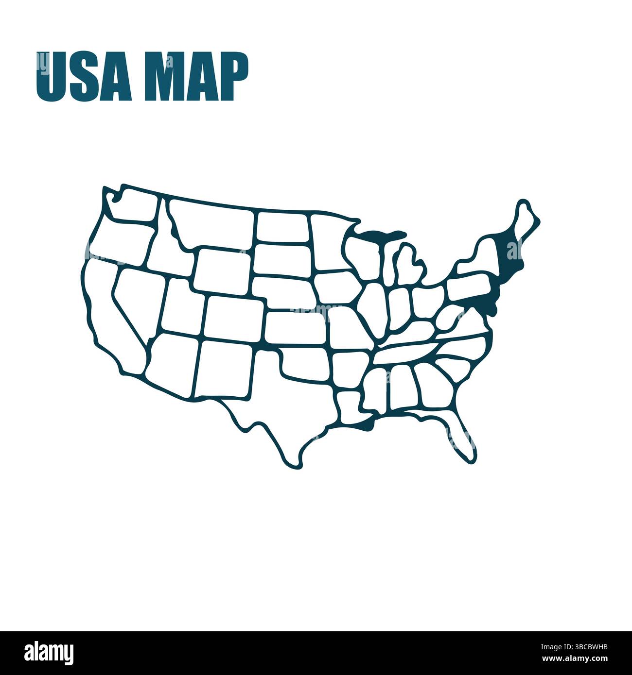 USA Map Silhouette Vector United States Stock Vector Image & Art - Alamy