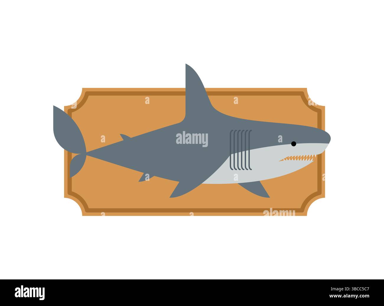 Trophy Fish On Board isolated. Fish interior decor. Stock Vector
